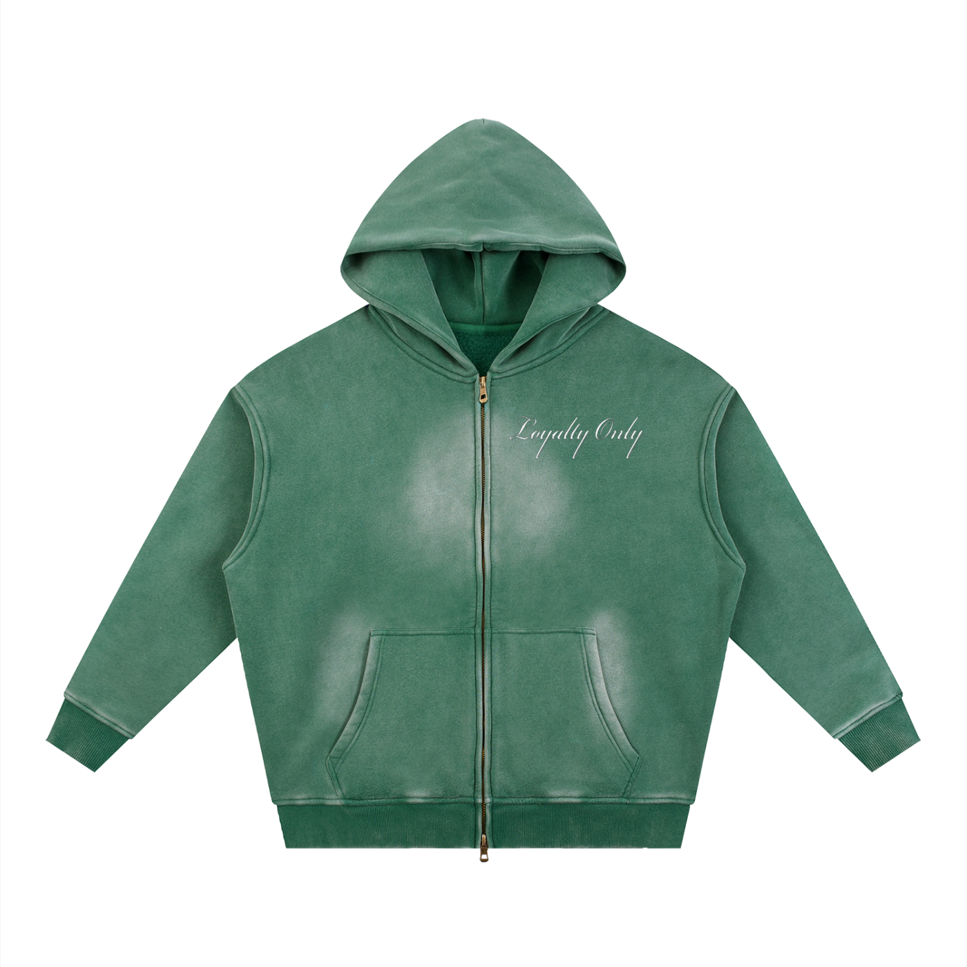 Sunfade Two-way Zipper Boxy Fleece Hoodie