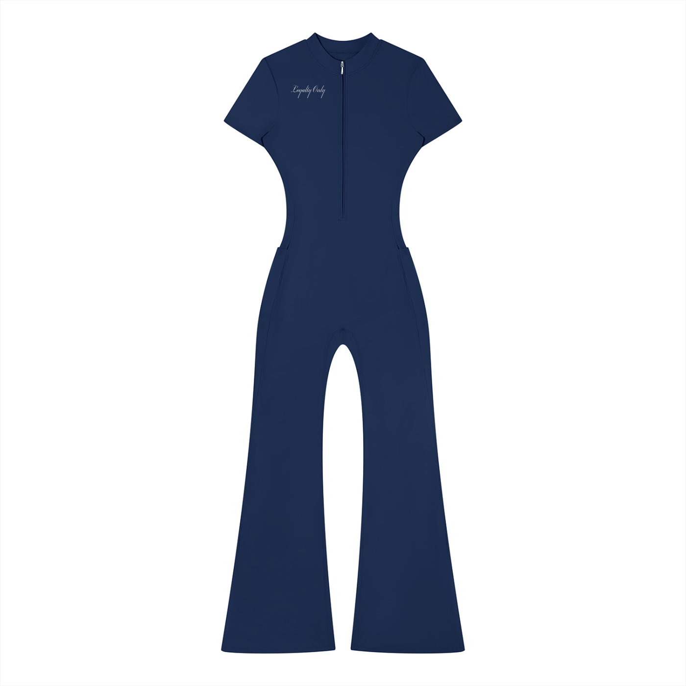 Women’s Tight Flared Leg Quarter-Zip Jumpsuit