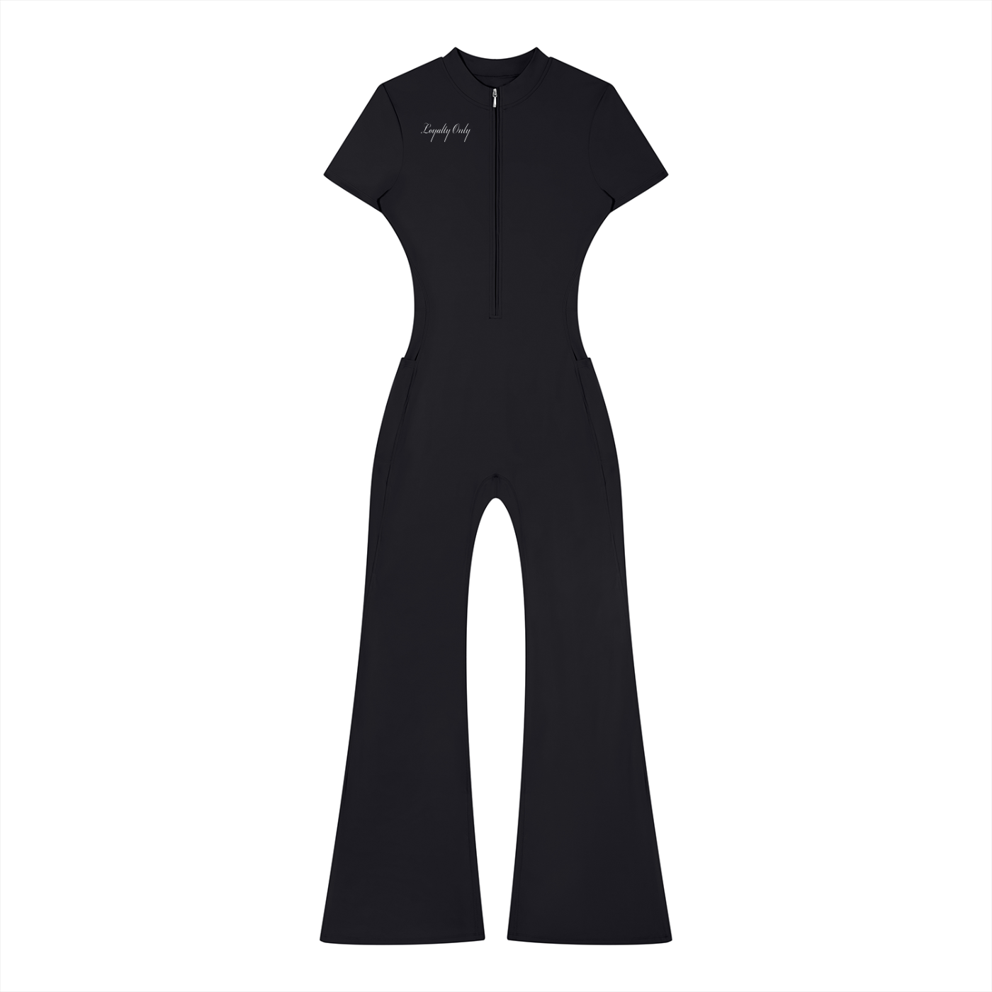 Women’s Tight Flared Leg Quarter-Zip Jumpsuit