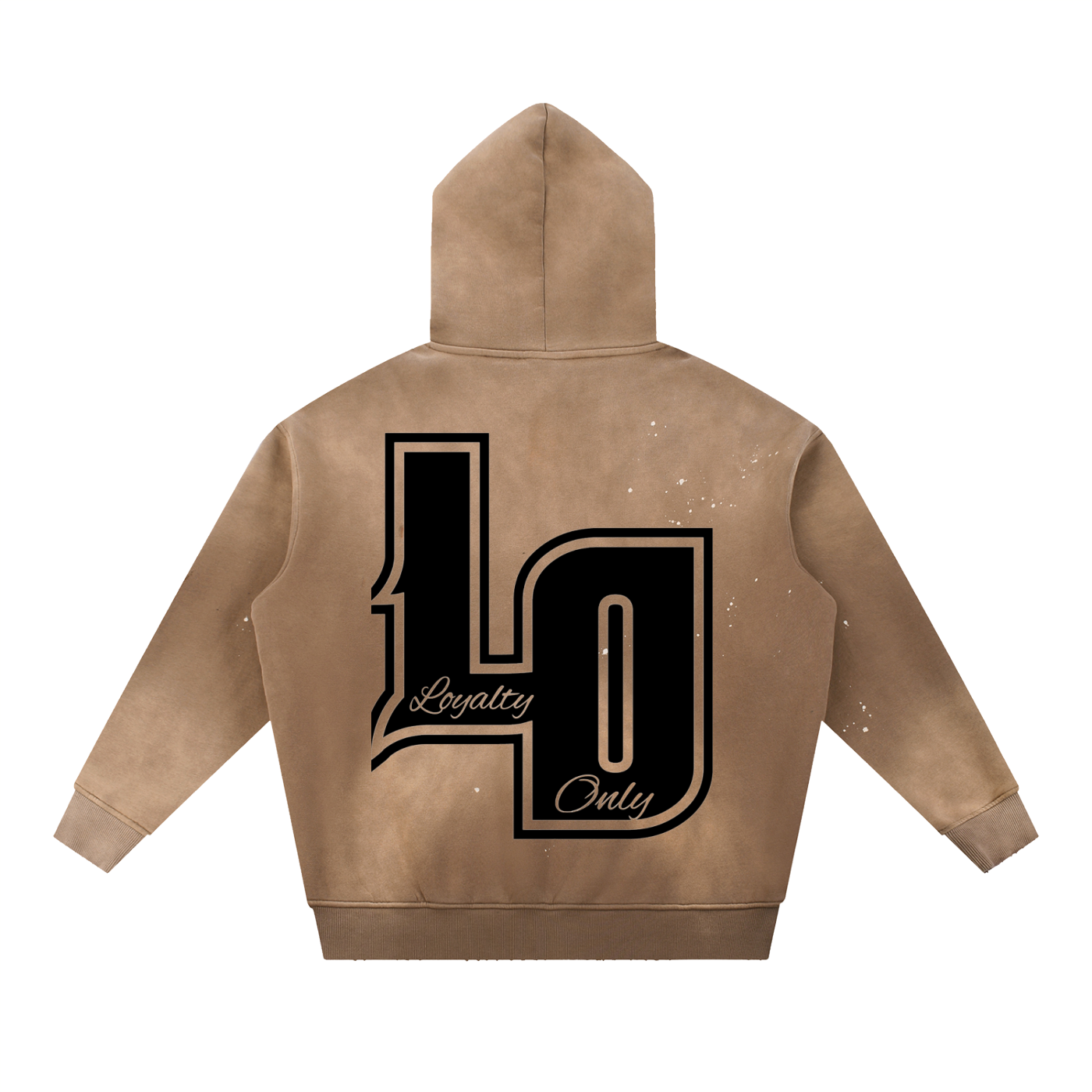 Vintage Washed Frayed Fleece Hoodie