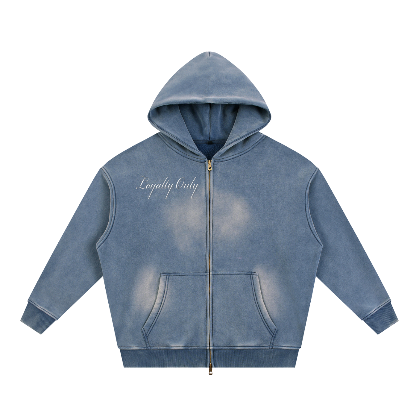 Sunfade Two-way Zipper Boxy Fleece Hoodie