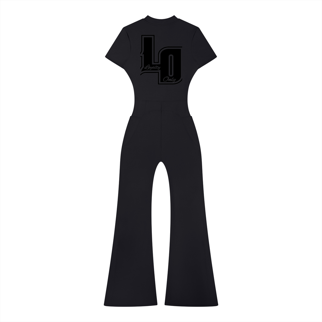 Women’s Tight Flared Leg Quarter-Zip Jumpsuit