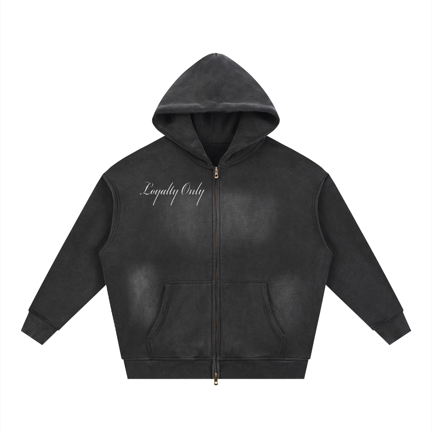 Sunfade Two-way Zipper Boxy Fleece Hoodie