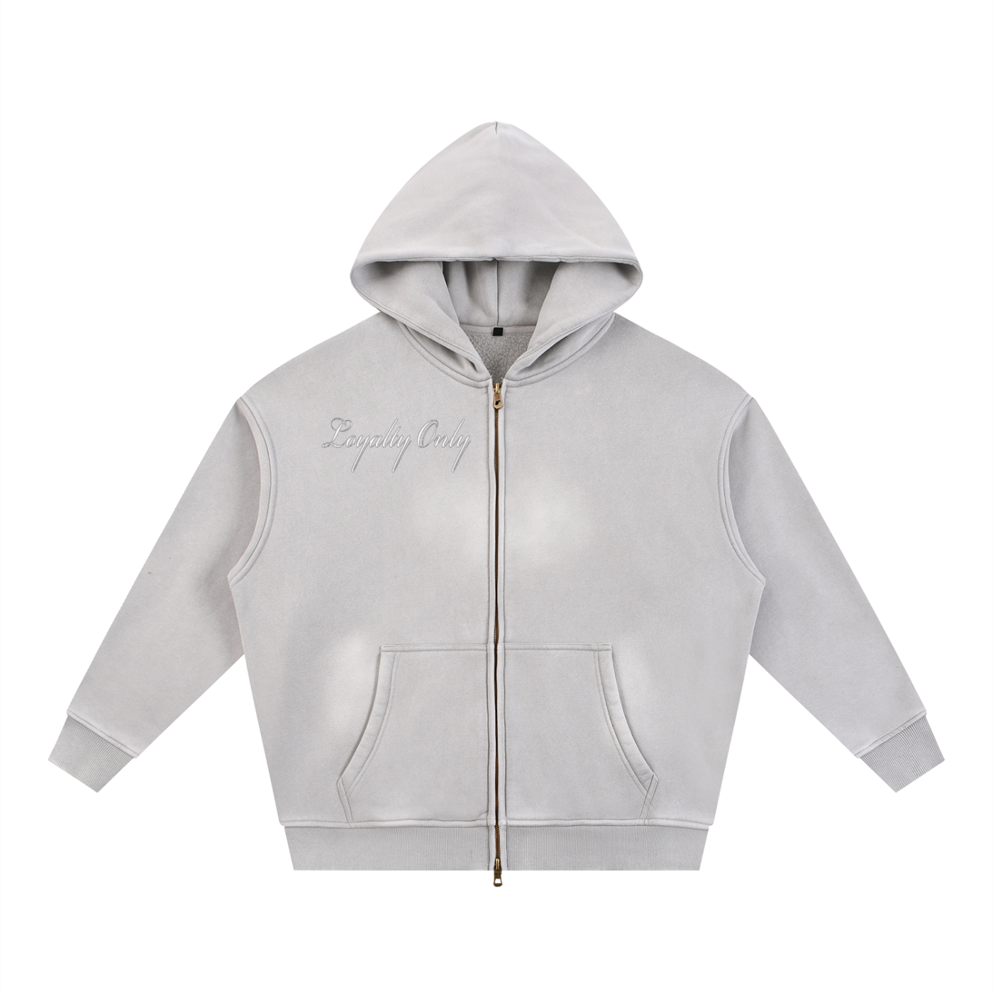 Sunfade Two-way Zipper Boxy Fleece Hoodie