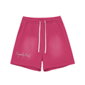 Sun Fade Raw Edge Cotton Shorts