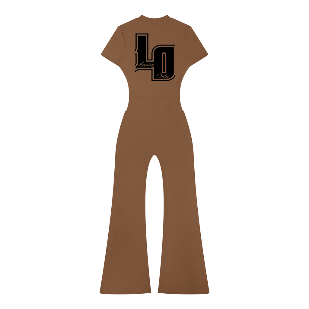Women’s Tight Flared Leg Quarter-Zip Jumpsuit