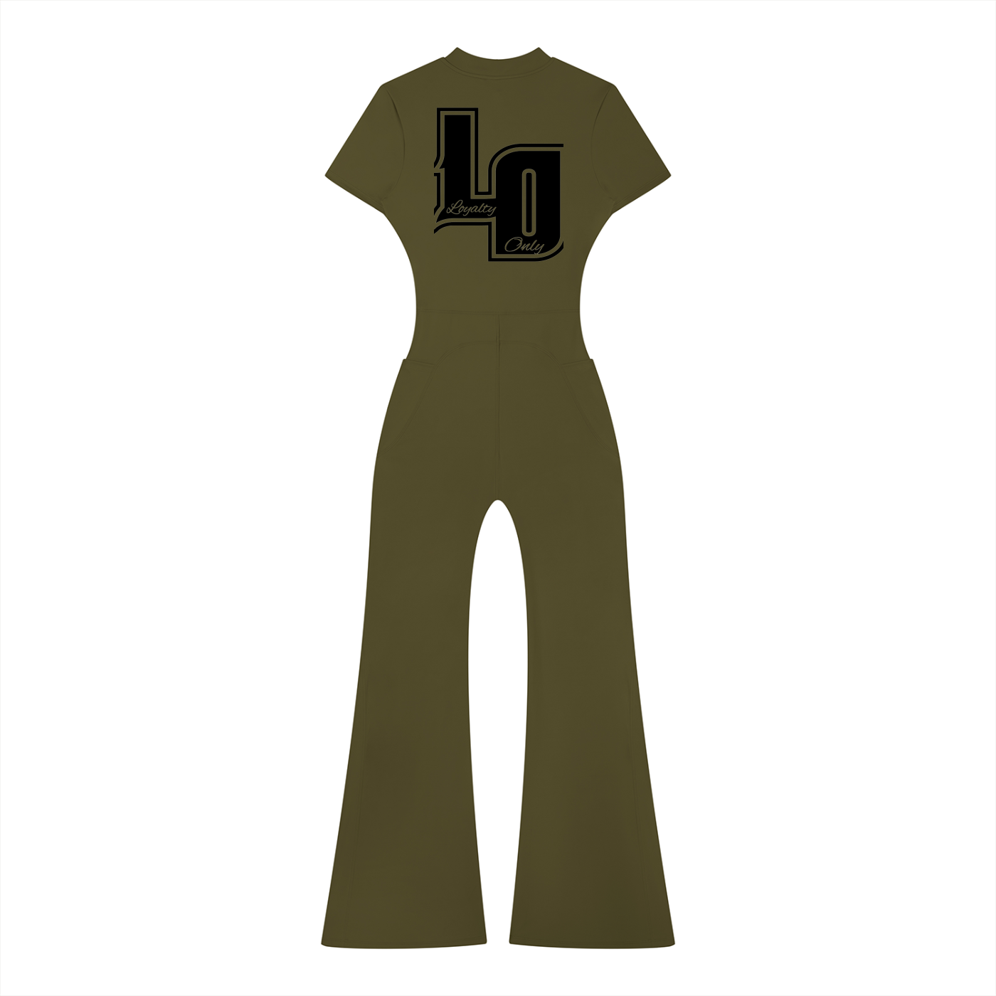 Women’s Tight Flared Leg Quarter-Zip Jumpsuit