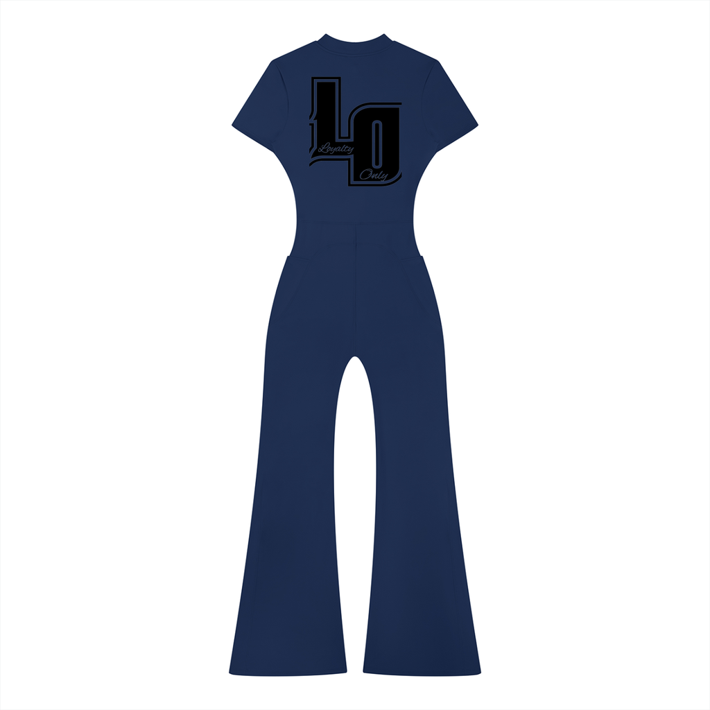 Women’s Tight Flared Leg Quarter-Zip Jumpsuit