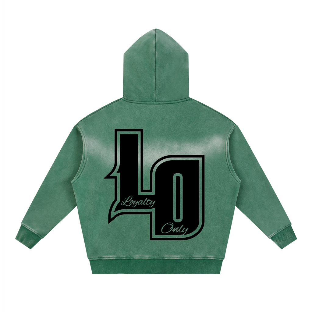 Sunfade Two-way Zipper Boxy Fleece Hoodie