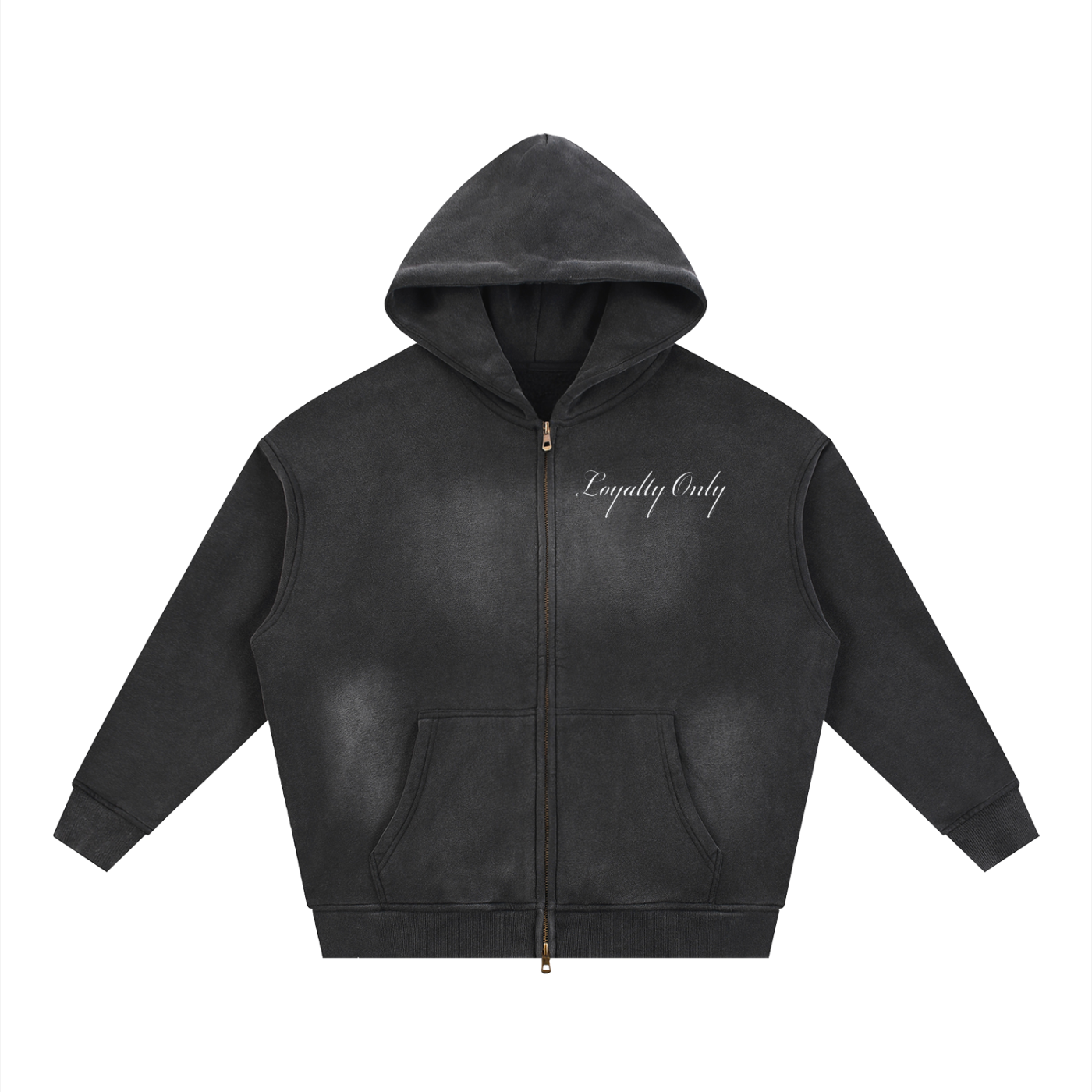 Sunfade Two-way Zipper Boxy Fleece Hoodie