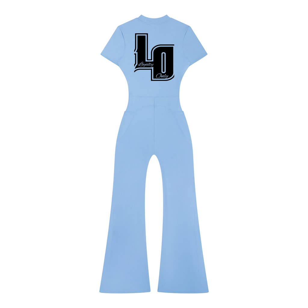 Women’s Tight Flared Leg Quarter-Zip Jumpsuit