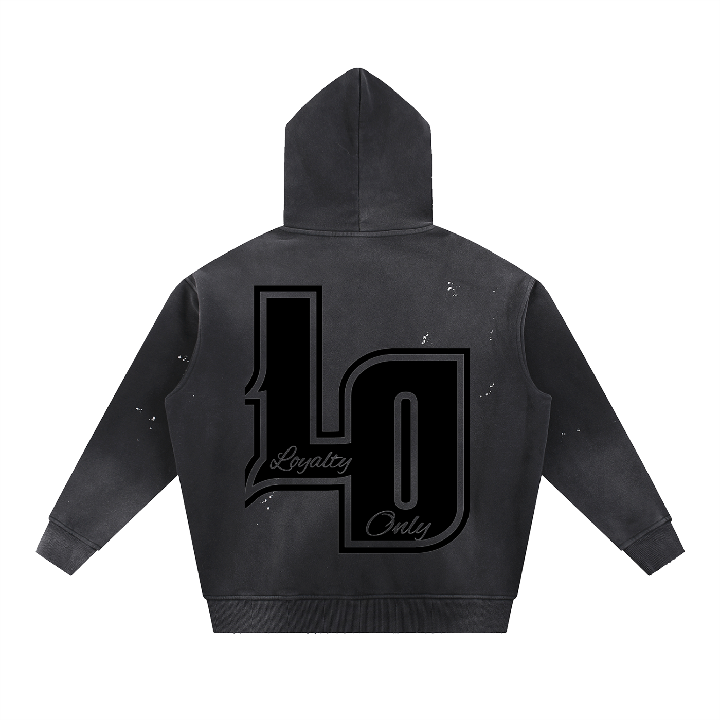 Vintage Washed Frayed Fleece Hoodie
